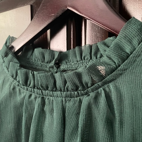 Emerald Green Long Sleeve Elegant Blouse Ladies Medium Classy - Picture 6 of 8